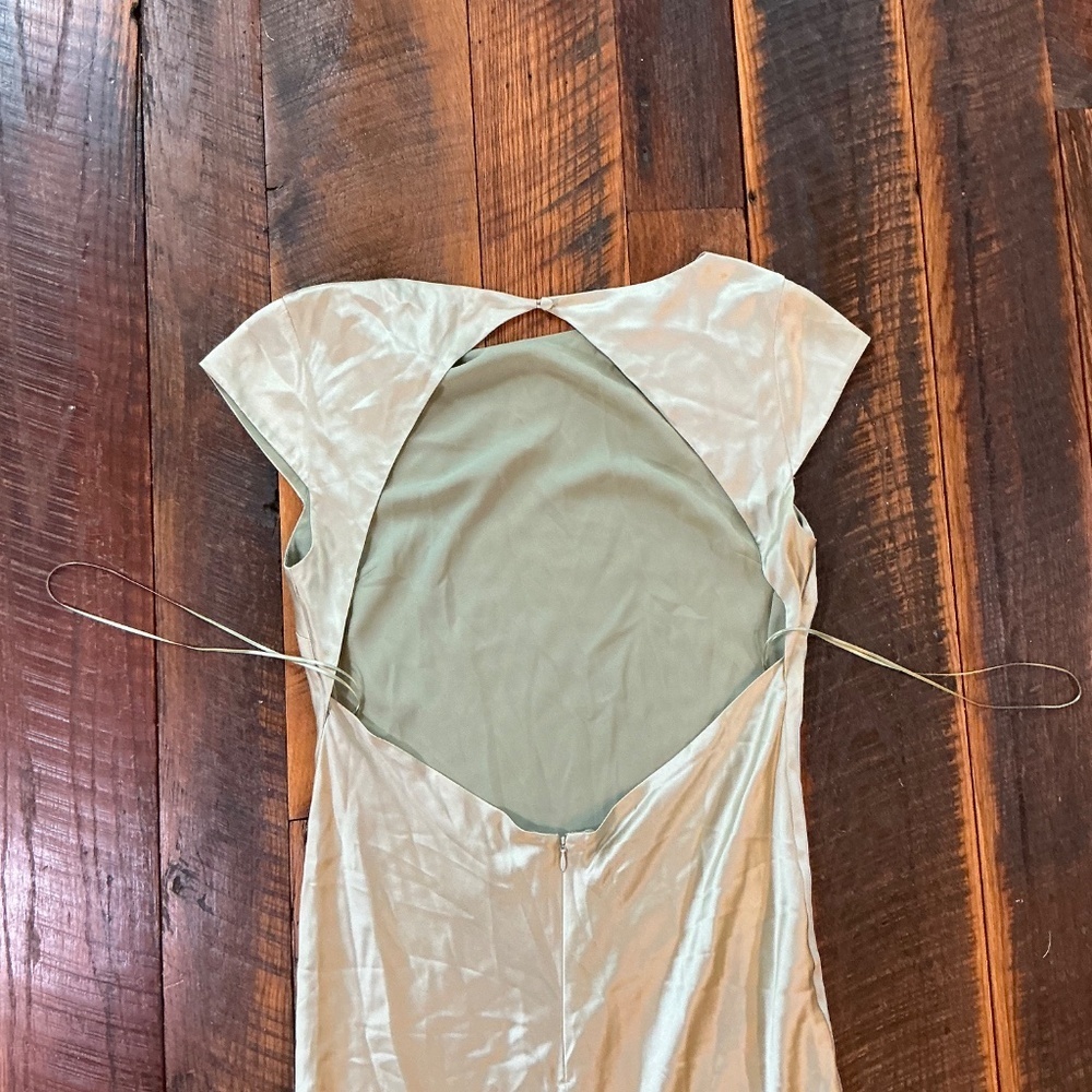 Reformation Niamh Silk Maxi Dress Green 12 NWT - Picture 12 of 12